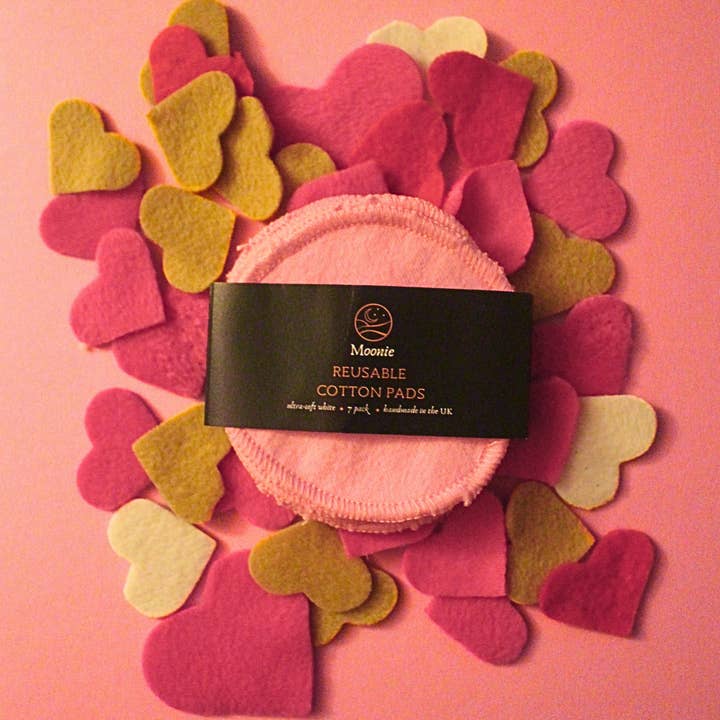 Moonie Eco Friendly Products - Wholesale Wash Cloth - Pink Reusable Cotton Face Pads | Handmade
