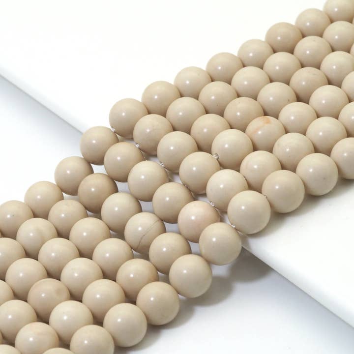 BestBeads&Beyond - Wholesale Beads - Genuine Fossil Wood Round Smooth Beads, 6mm/8mm/10mm/12mm, Sku#U14951