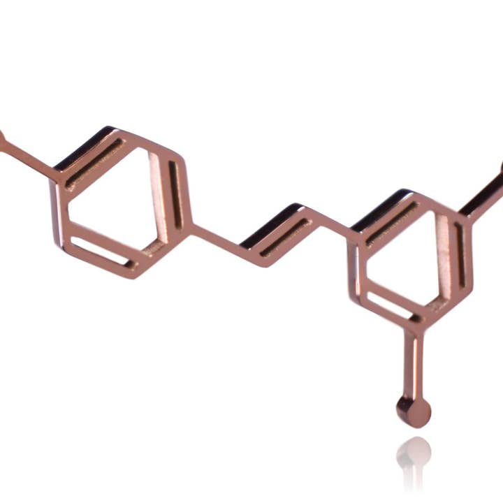 Clayton Jewelry Labs – wholesale Hänge-/berlockhalsband – Vin Resveratrol Molecule rostfritt stål halsband