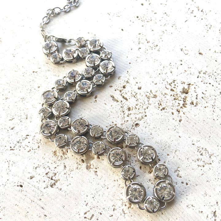 Chunky Crystal sparkling tennis necklace for wholesale by VB&CO Designs Handmade Jewelry