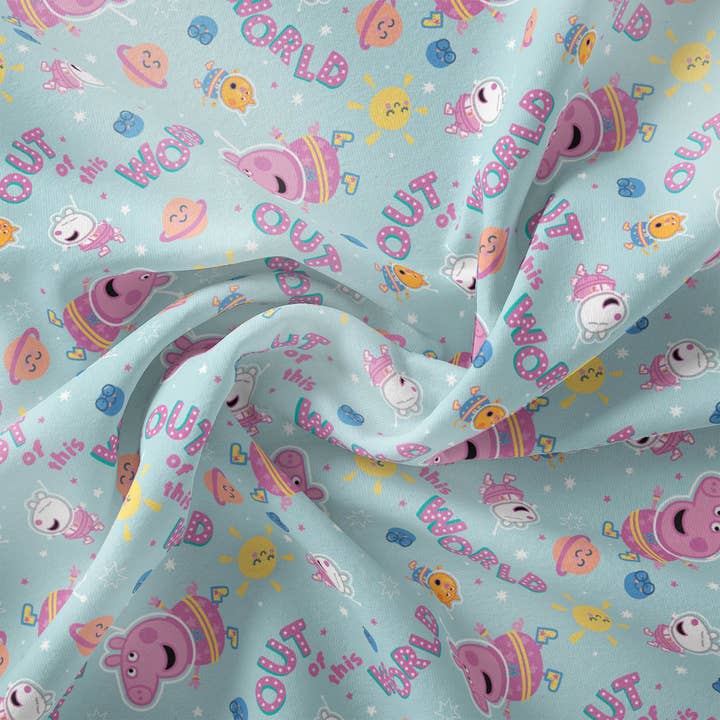 Peppa Pig Collection-Peppa Friends in Space-Light Blue for wholesale by Camelot