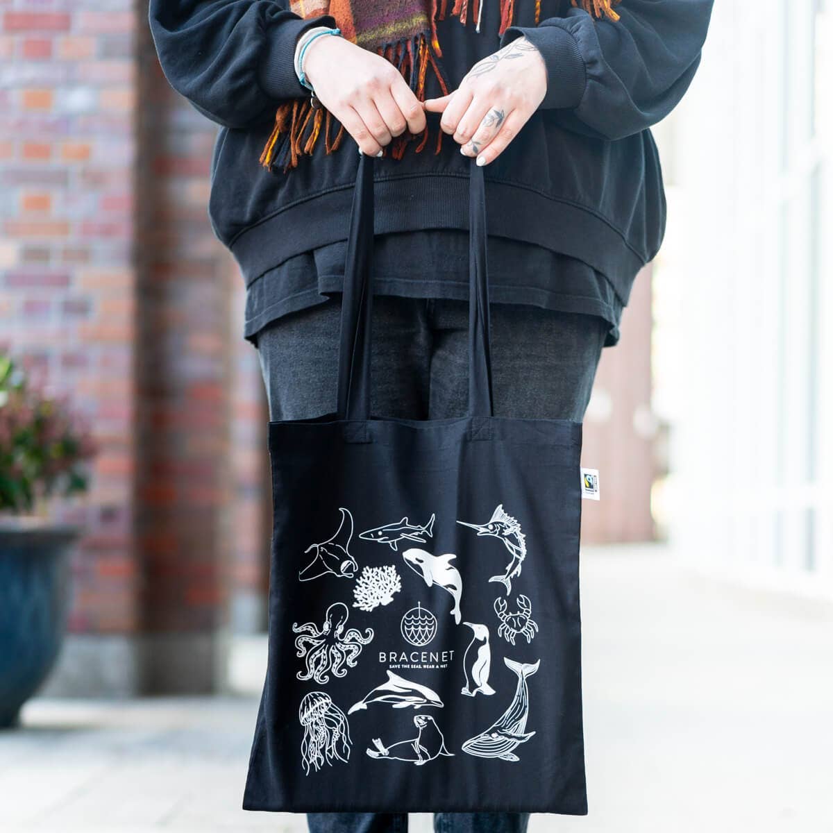 BRACENET - Wholesale Tote Bag - Unisex - Marine animals pouch5