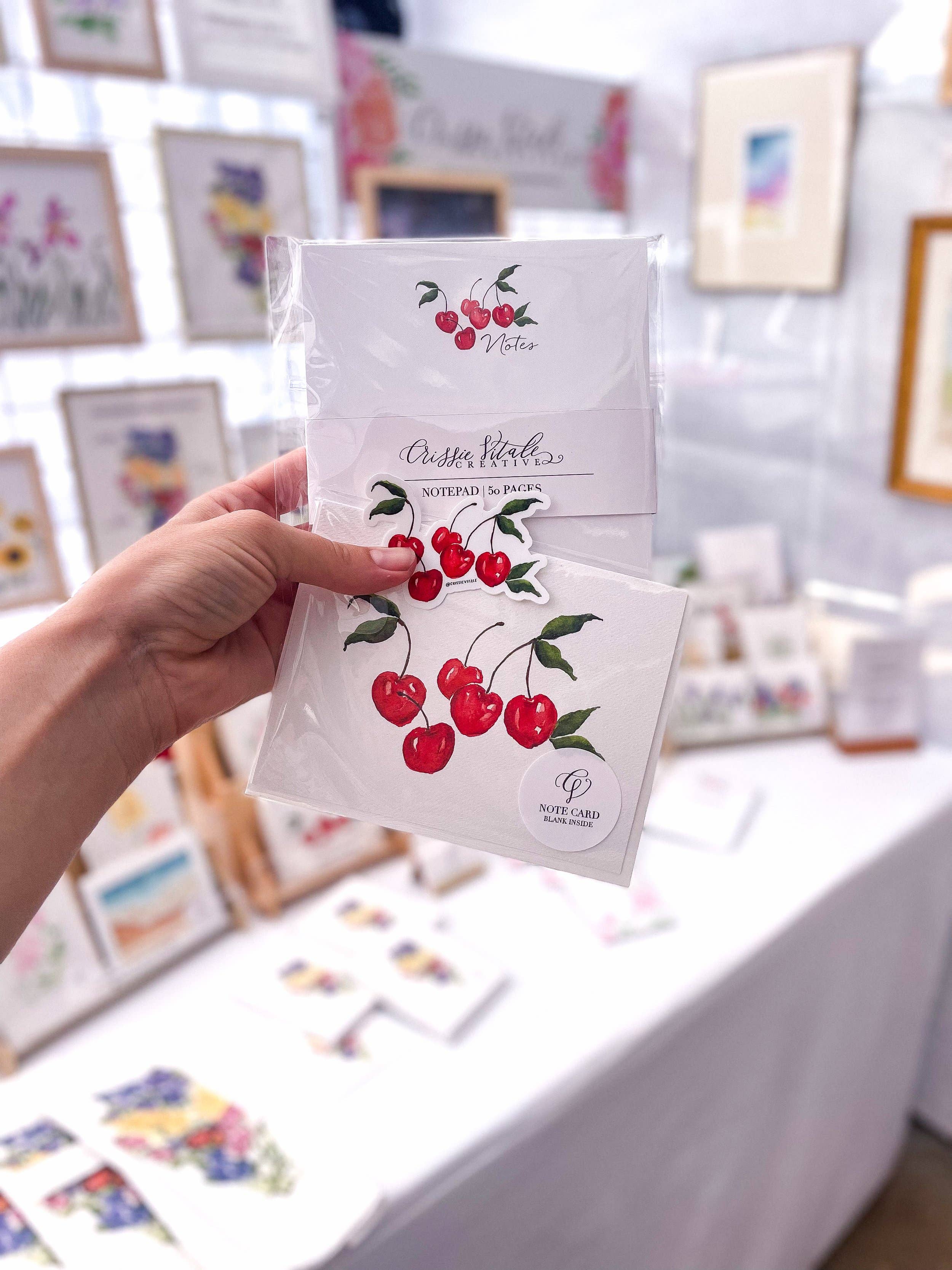 Crissie Vitale Creative - Wholesale Stationery/Notecard Set - Cherry Note Cards1