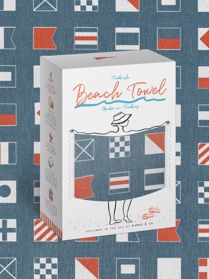 Nautical Flags Turkish Beach Towel for wholesale by Ramus & Co.