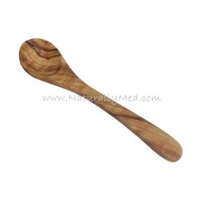 Olive Wood Sugar / Jam / Mustard Spoon 5.5” for wholesale by Naturally Med Inc.