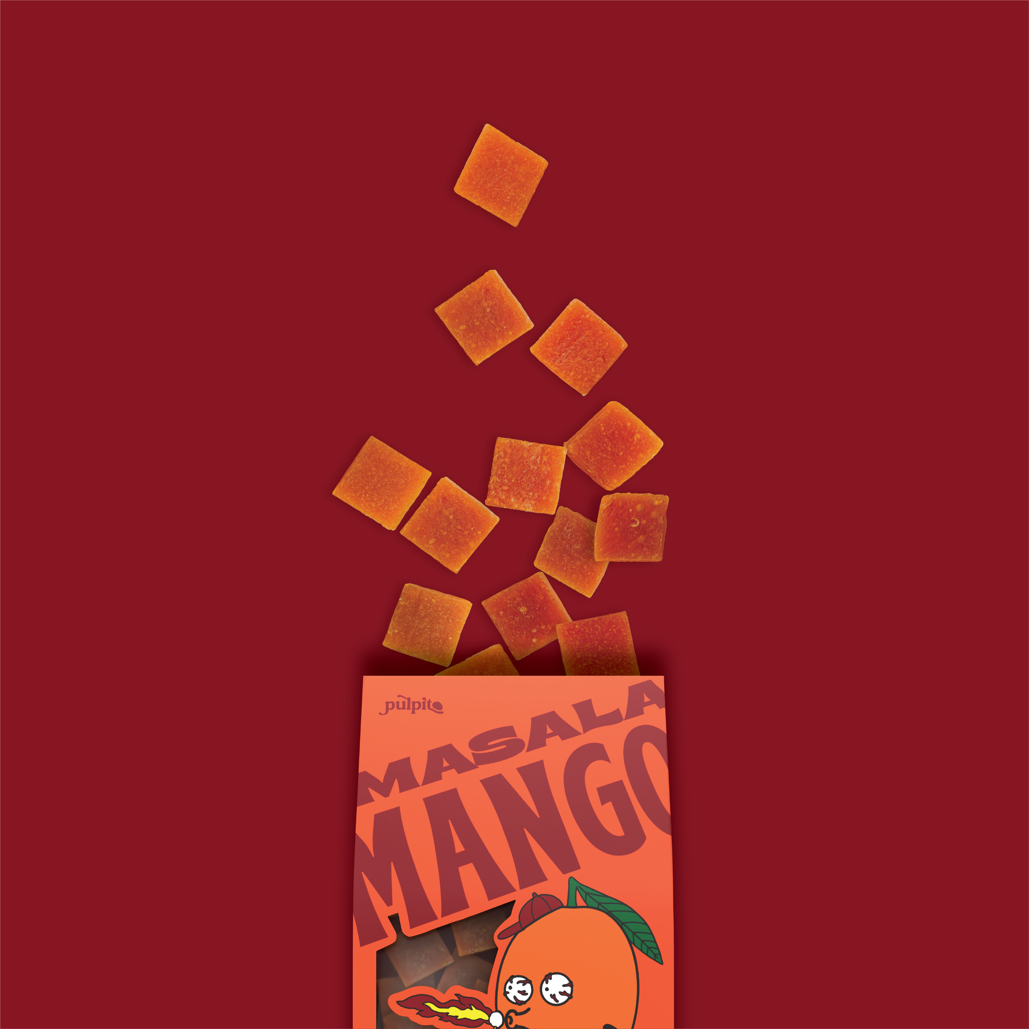 Pulpito Fruit Bites - Wholesale Fruit Snacks - Masala Mango  - Natural Fruit Snacks - Dried Fruit Bites 2