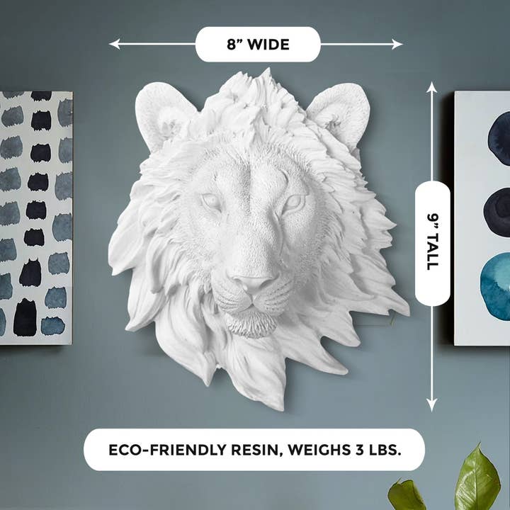 Wall Charmers - Wholesale Wall Accent - The Saharan Mini Lion Head Faux Taxidermy Single Color