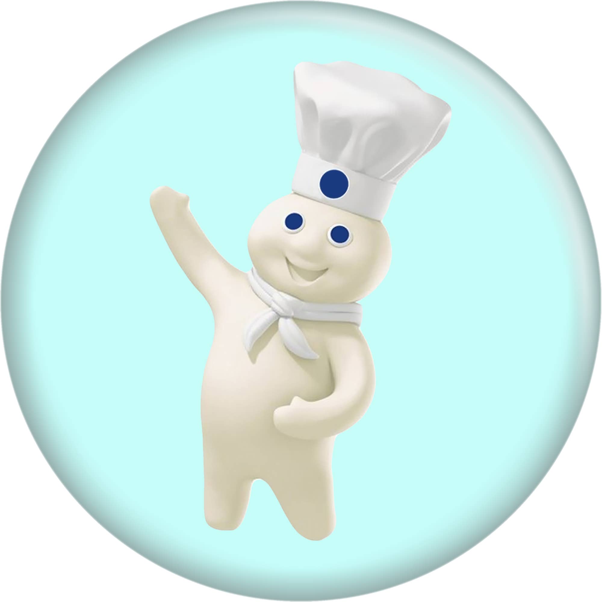 Square Deal Recordings & Supplies – wholesale Nål och knapp för kavajslag – Pin-on-knapp - 1.25 tum - Pillsbury Doughboy