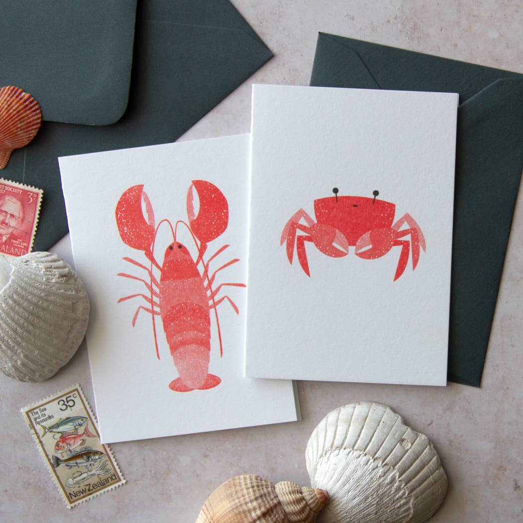 Bobbie Print - Wholesale Birthday Card - Risograph Printed Crab - Cute Little Happy Birthday Card3