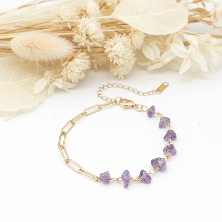 Pulseira Pedra Ametista por atacado de Produtos Namasté