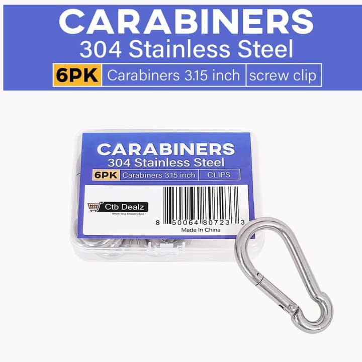 Oval Carabiner Stainless Steel - Small Strong Metal for wholesale by CTBDealz