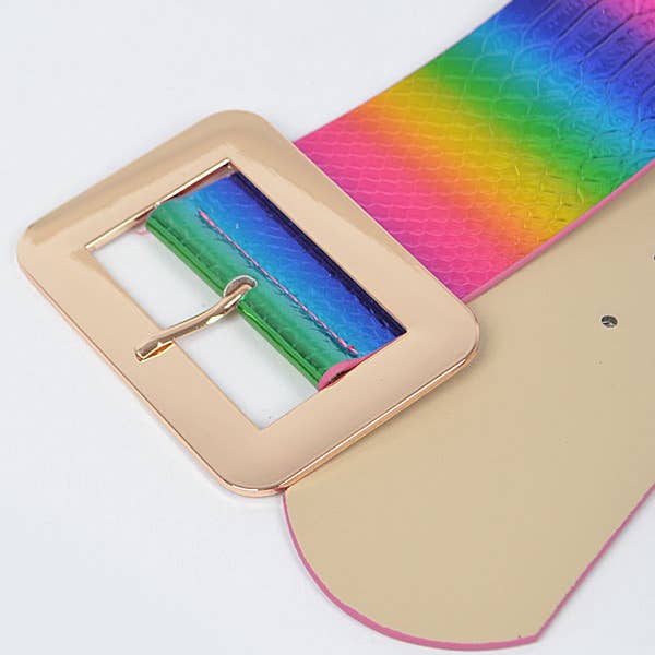 Shop Neighbors – wholesale Belt – Women's – Metallic Snake Wide Waist Belt4