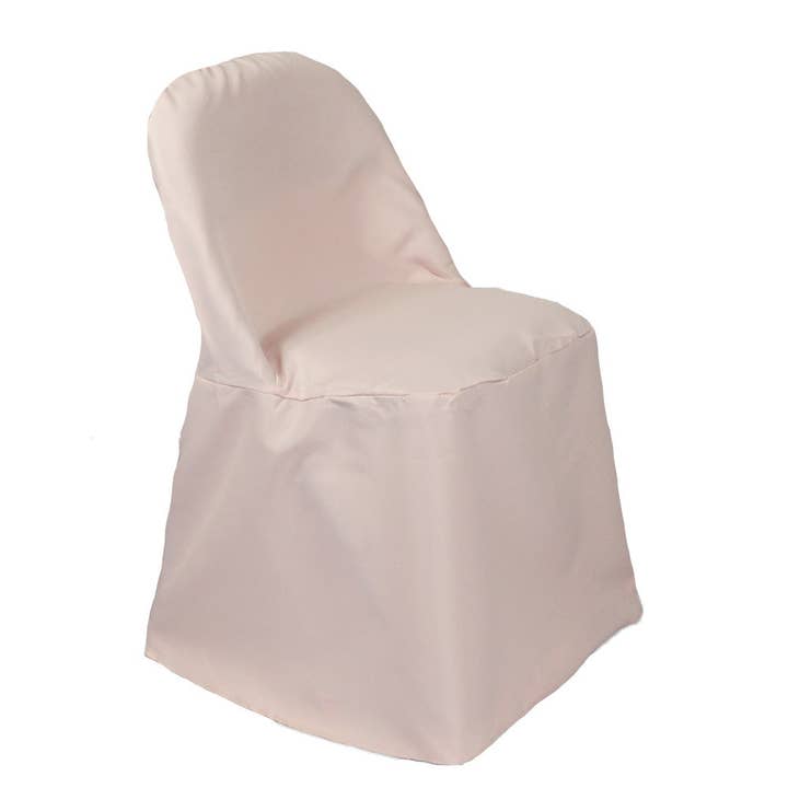 Polyester Folding Chair Cover Blush for wholesale by YOUR CHAIR COVERS