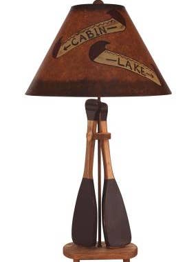 Stain/Red Cabin And Lake 2 Paddle Table Lamp for wholesale by Coast Lamp Mfg
