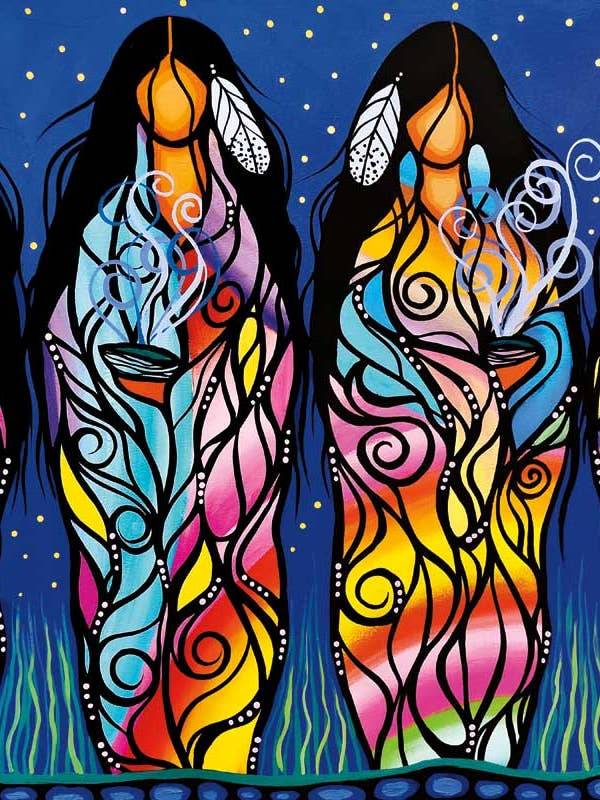 Bringing Good Medicine By Artist Jackie Traverse for wholesale by Indigenous Puzzles and Art