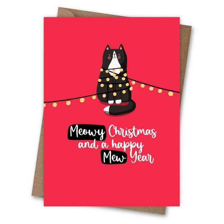 Cartão de Natal Meowy A6 por atacado de Sassy Sarah
