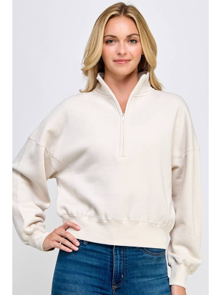 Vanilla Monkey - Vente Sweat-shirt – femme - Sweatshirt en polaire confortable à demi-fermeture éclair1