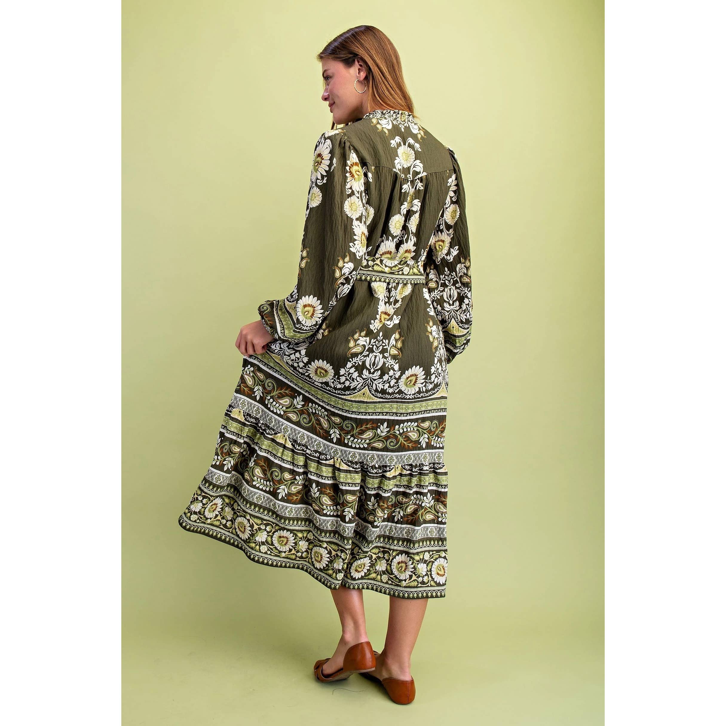 STYLE USA - Wholesale Dress - Women's - Floral Print Midi Dress10