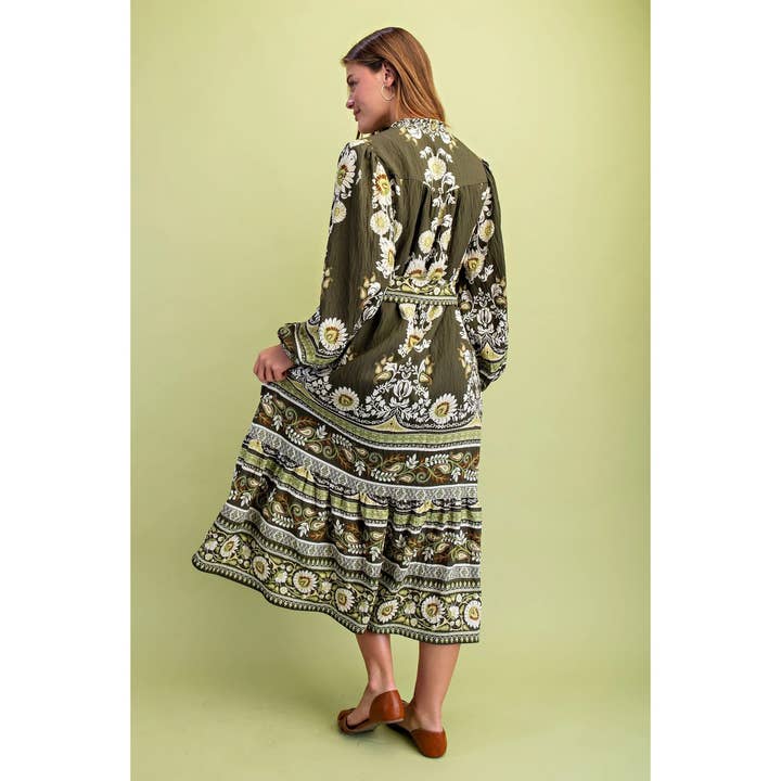 STYLE USA - Wholesale Dress - Women's - Floral Print Midi Dress10