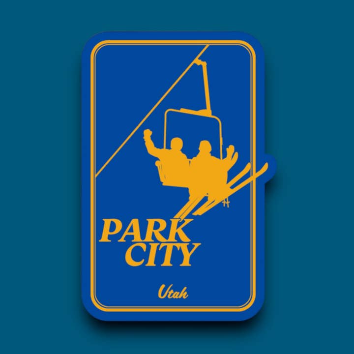 Ski Park City Blue Sticker (B3) for wholesale by Blue Bison Apparel