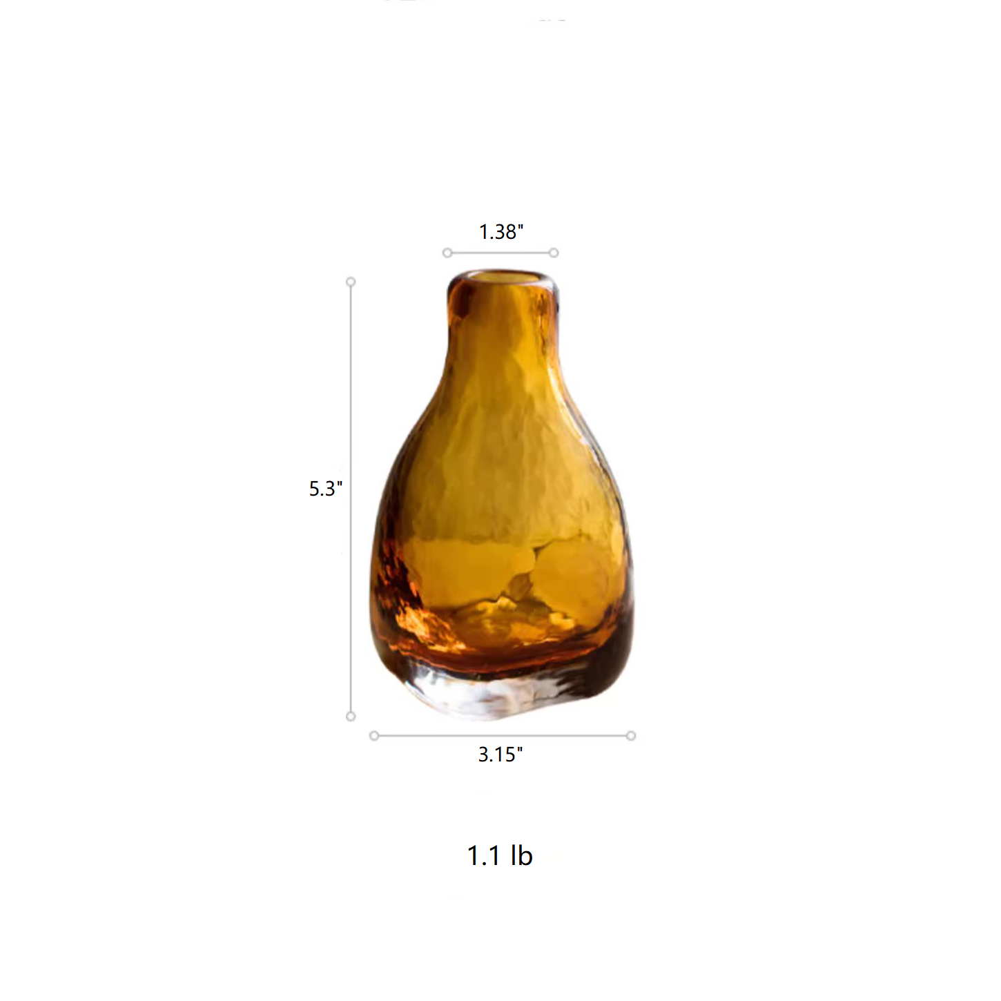 Rustic Reach - Wholesale Vase - Amber Handblown Glass Bottle9