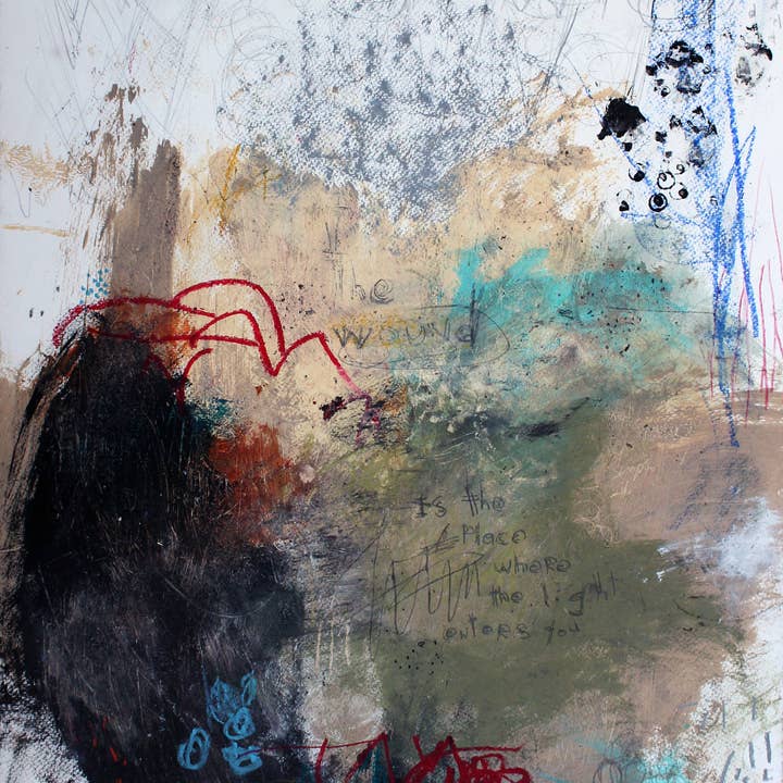 Abstrakt Lærredskunsttryk <br>2019 Kollektion <br>Titel: Sår <br>Michel Keck for engroshandel hos Michel Keck LLC