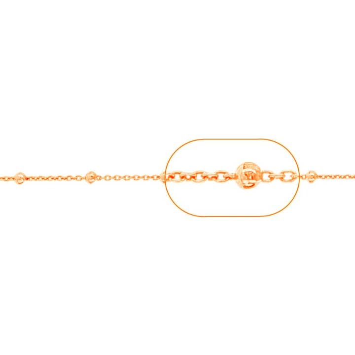 Ball chain - 2.5mm - 1mt - rose plated silver for wholesale by Buganto
