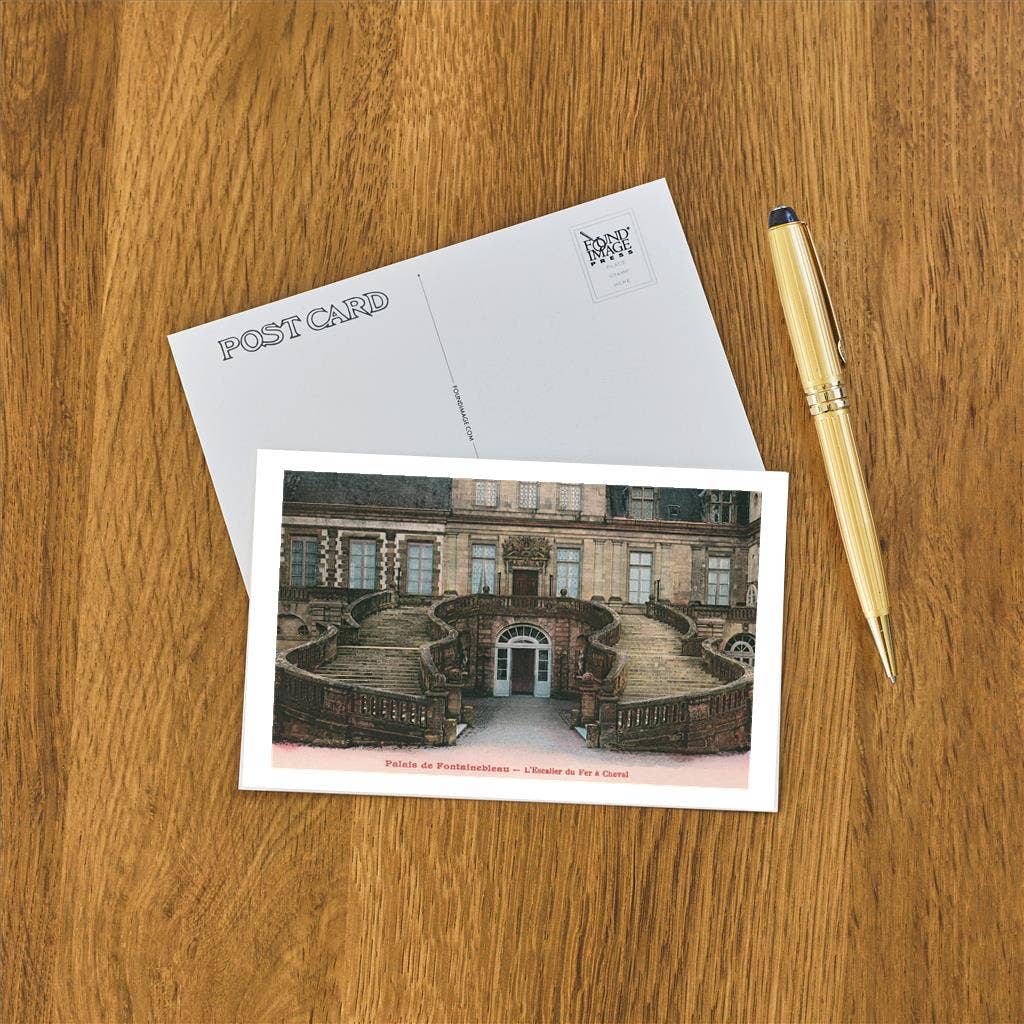 Found Image Press - Wholesale Postcard - Postcard FF-217 Fontainebleau Palace, Fer a Cheval Staircase1