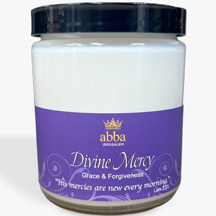 Divine Mercy - 8oz Scripture Candle for wholesale by Abba Christian Products