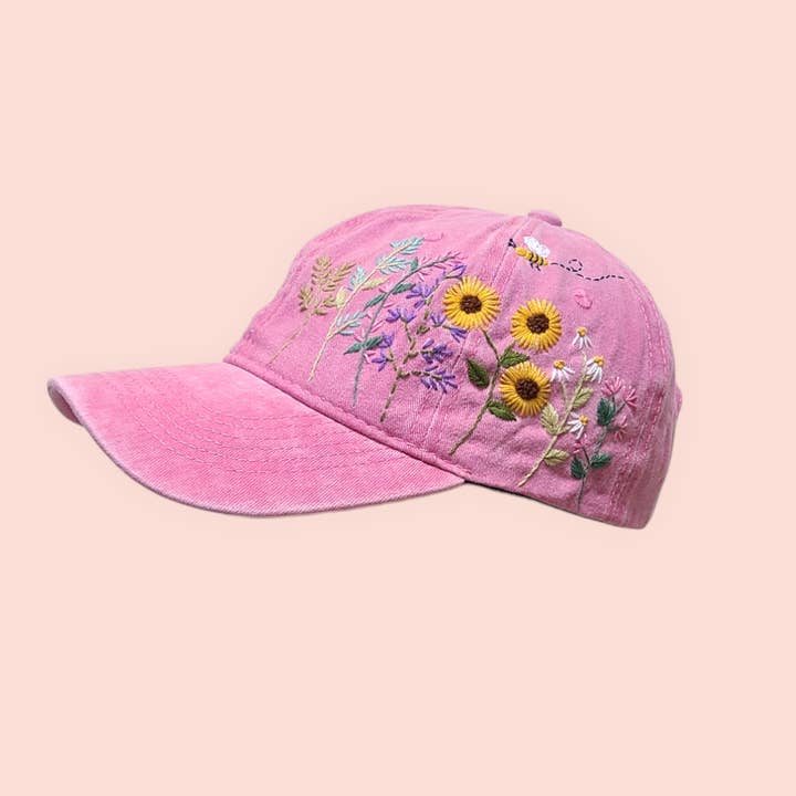 Olala Mia – Boné de beisebol - Mulher por atacado – Boné de beisebol com flores bordadas à mão2