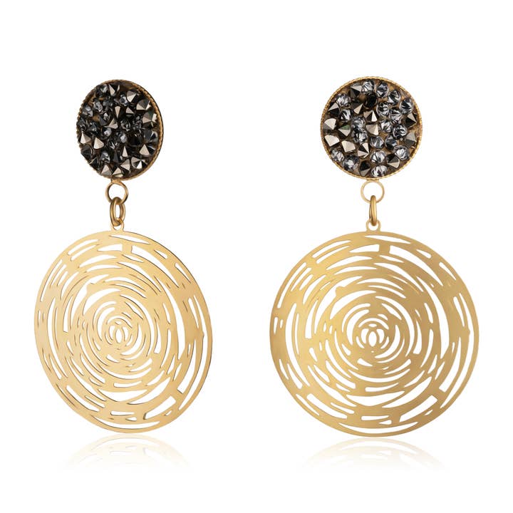 Silva Earrings- Stud plated long earring for wholesale by Niv Jewelry