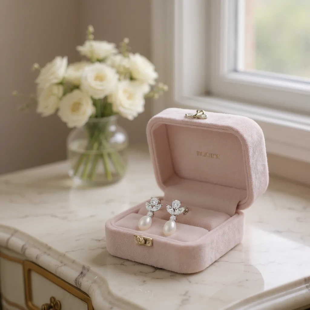 Athena Bridal Jewellery - Wholesale Dangle Earrings - PEARL GEM EARRINGS -CZER7342