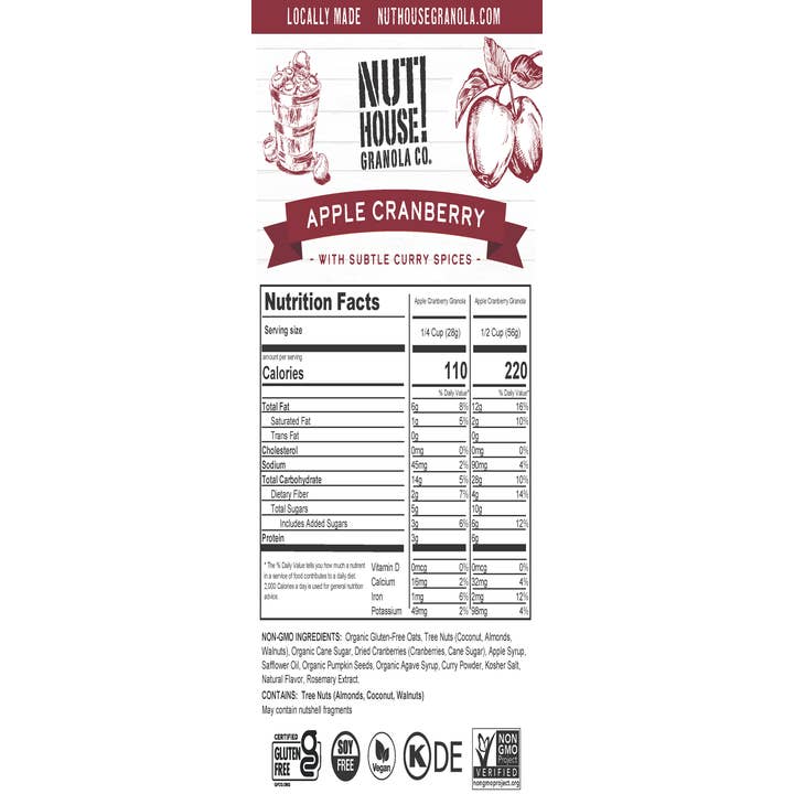 NutHouse! Granola Company - Vente Granolas - Granola aux pommes et aux canneberges, 6 x 12 oz5