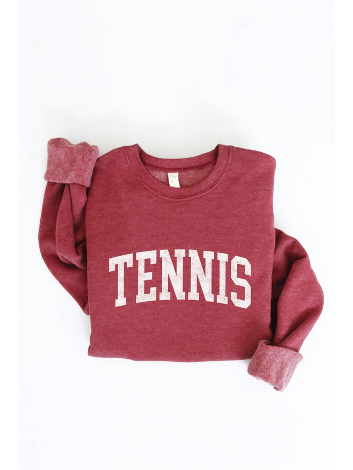 OAT COLLECTIVE – wholesale Sweatshirt med tryck - Dam – Unisex fleece-tröja med TENNIS-tryck, avslappnad passform11