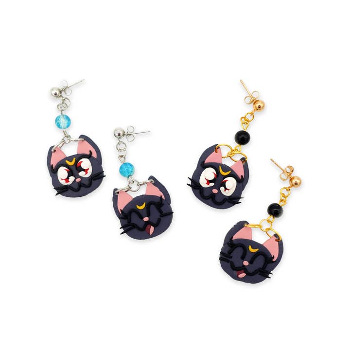 Two Cats Creatives - Venta al por mayor Pendientes colgantes - Pendientes hechos a mano Luna Sailor Moon