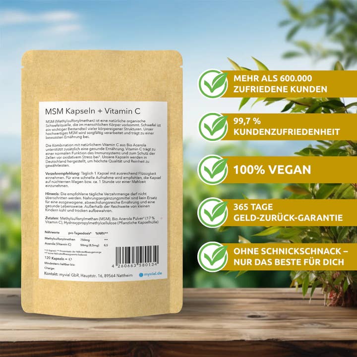 myvial - Wholesale Oral Supplement/Vitamin - MSM Capsules + Vitamin C