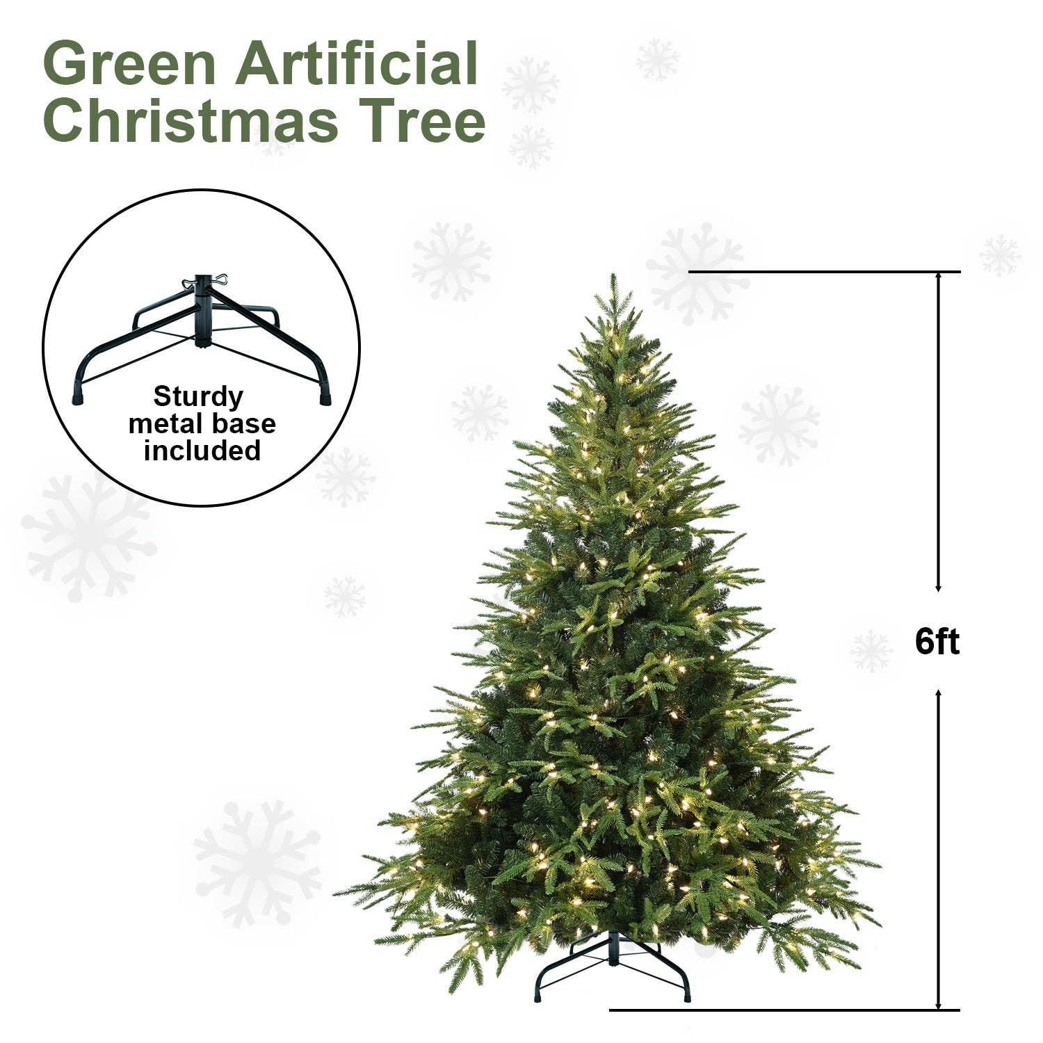 39F Inc. - Wholesale Artificial Christmas Tree - 6.5FT Prelit Christmas Tree with 450 Lights and 2225 Tips7