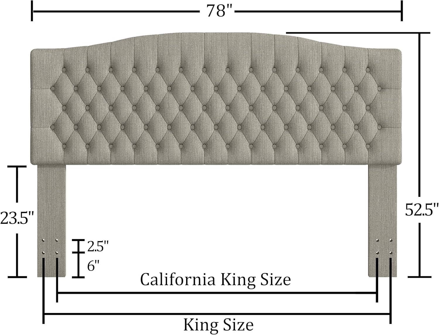 Linen Upholstered King Headboard with Tufted Design and Legs for wholesale on Faire1