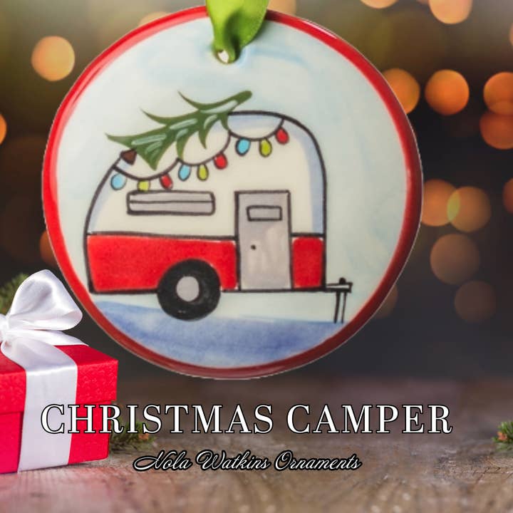 Ornaments | Christmas Ornaments | Handpainted | Camper for wholesale by Nola Watkins Ornaments