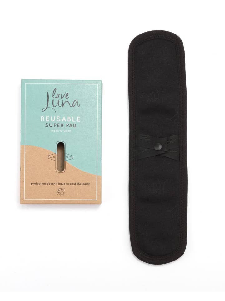 Noir Super Pad réutilisable Love Luna en vente sur Faire2