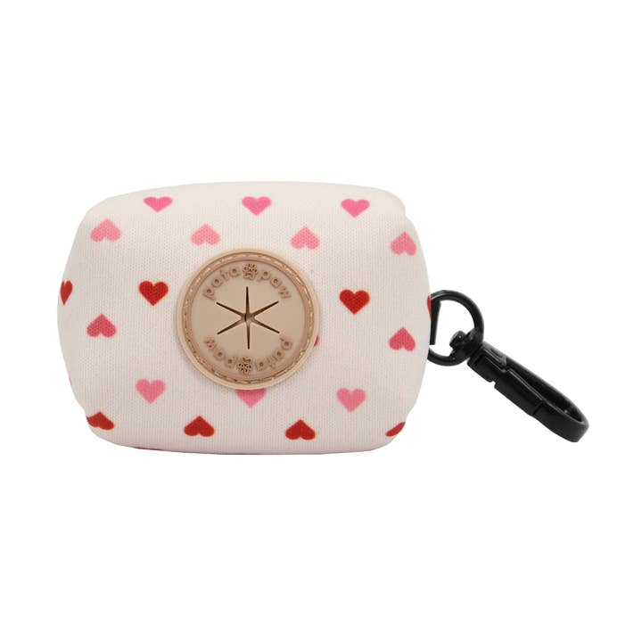 Porta bolsas para excremento con corazones pintados a mano en tono blush para venta al por mayor de Pata Paw