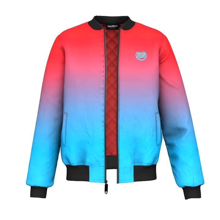Blouson aviateur bleu rouge pour la vente par FreshHoods