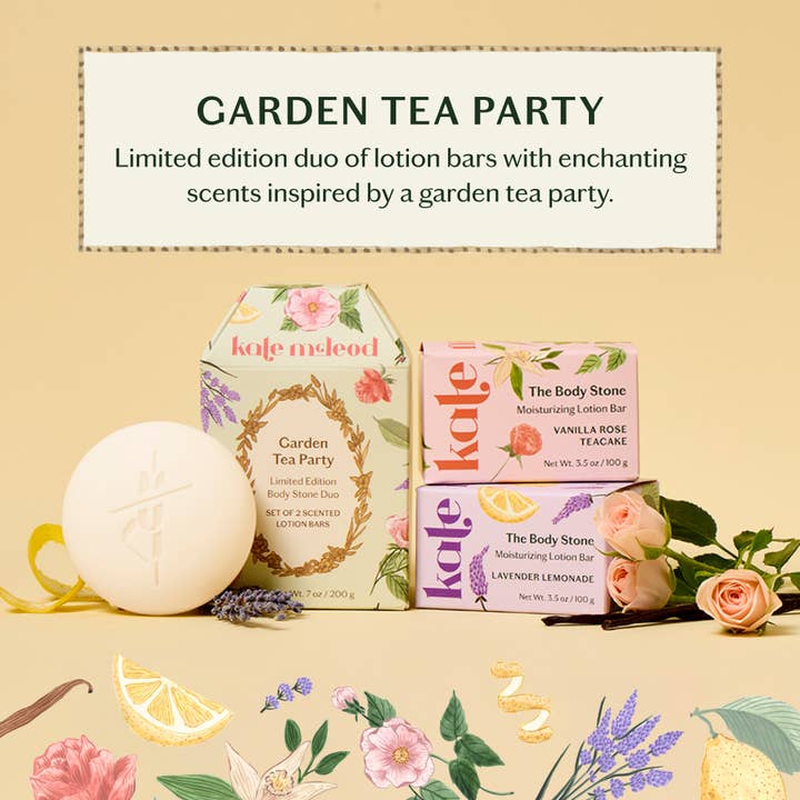 Kate McLeod - Wholesale Solid Lotion - Garden Tea Party Limited Edition Body Stone Duo