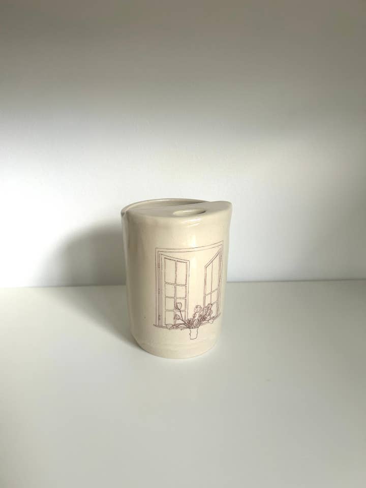 Handmade Open Window Travel Cup for wholesale by Cup Half Full Ceramics