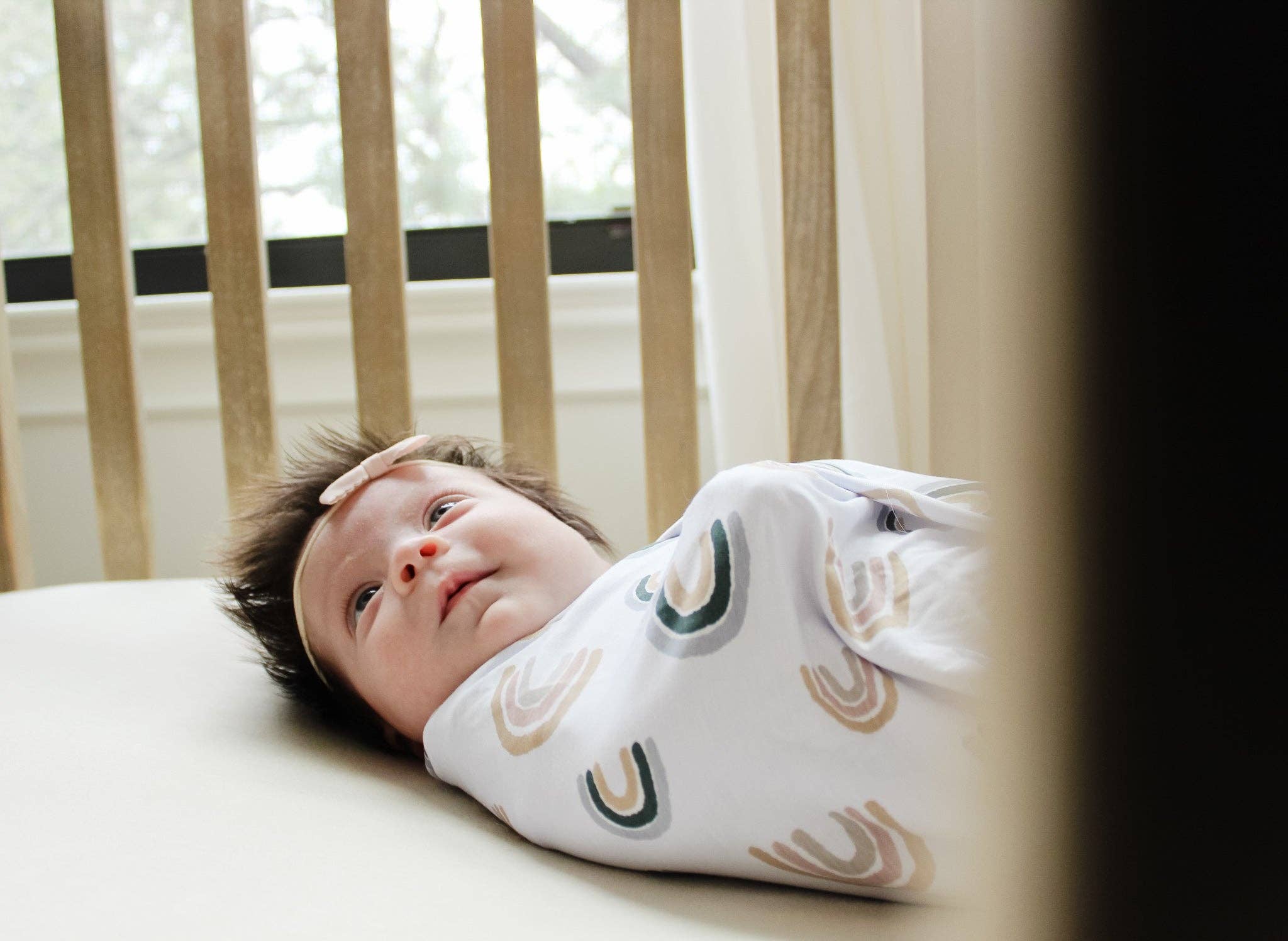 NODNAL Co. – wholesale Swaddle – Baby – Bamboo Swaddle Blanket in Rainbow3