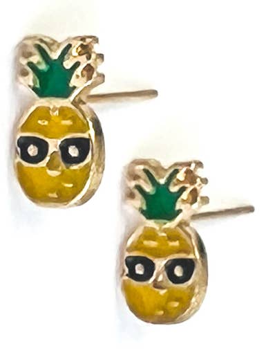 ( G494 ) BRINCO DE EPOXI COM TEMA DE VERÃO - ANANÁS por atacado de Jewelry Max