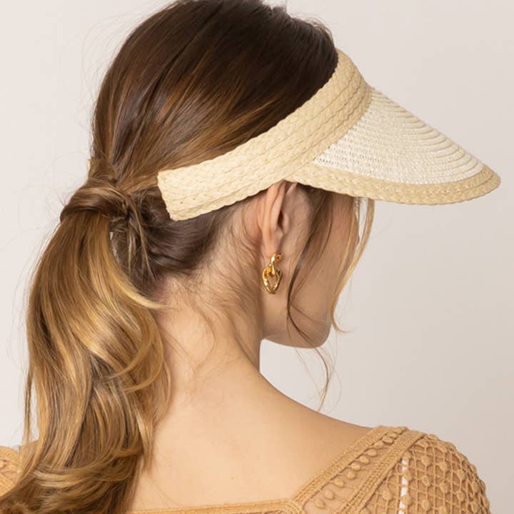 Fashion City - Wholesale Visor – Women's - Colored Straw Sun Visor Sun Hat4