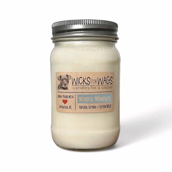 Achtsame Momente | Große Soja-Kerze im Einmachglas für den Großhandel von Wicks for Wags