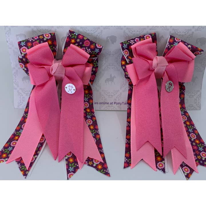 PonyTail Bows- Pink Spring Floral for wholesale by PonyTail Bows