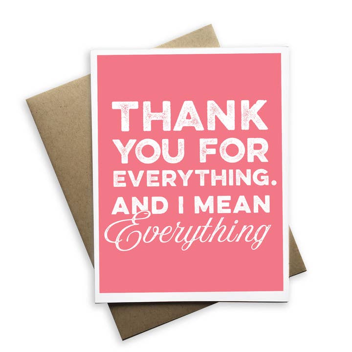 Tiramisu Paperie - Wholesale Thank You Card - Thank You For Everything Greeting Card